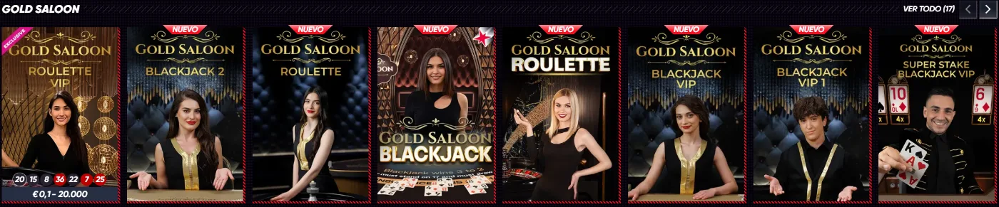 Gold Saloon en QuickWin Casino Juegos Gold Saloon en QuickWin Casino con ruleta VIP y mesas de blackjack en vivo