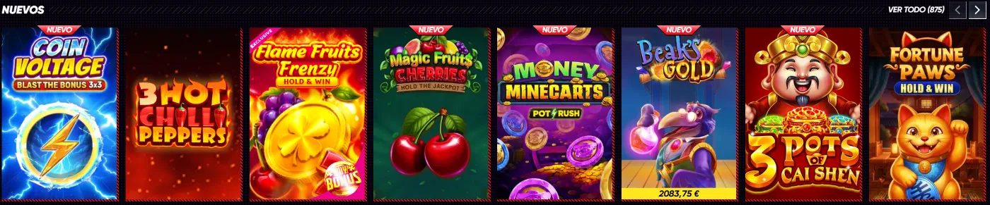 Nuevos juegos en QuickWin Casino Nuevos juegos de slots disponibles en QuickWin Casino, incluidos Coin Voltage, Flame Fruits Frenzy y Fortune Paws